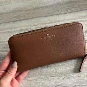 Kate Spade Cream and Brown Polka Dot Wallet